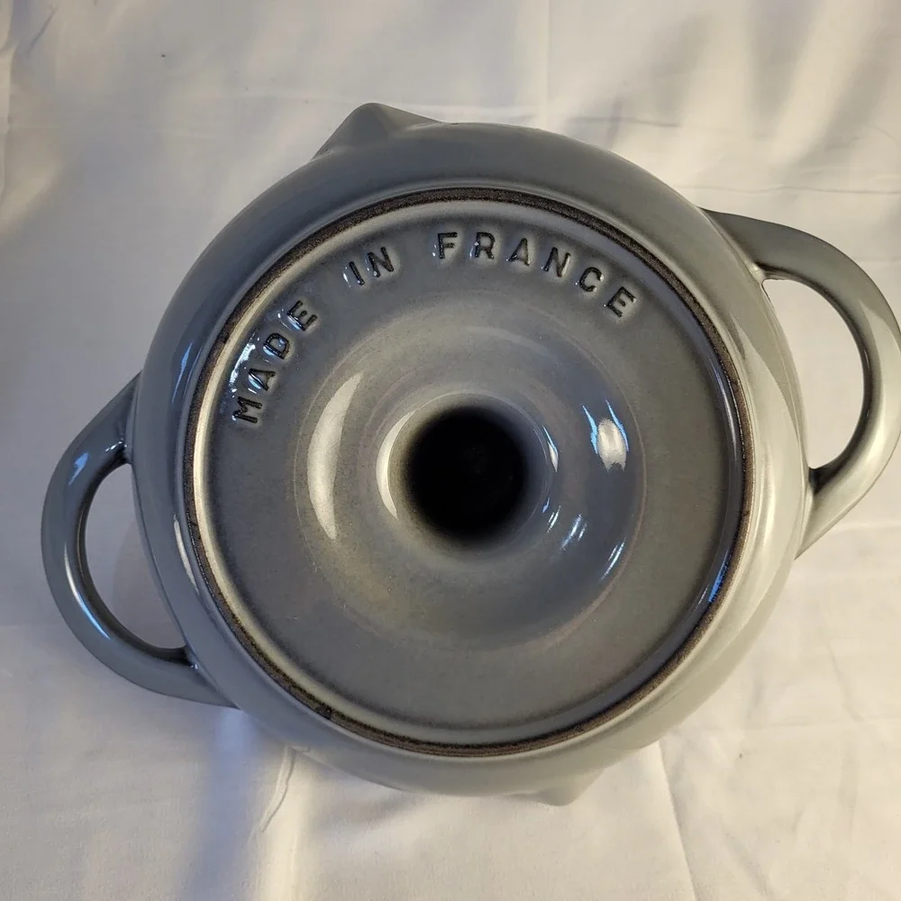 Staub Enameled Cast Iron Vertical Chicken Roaster - Graphite Grey Made In France